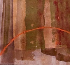 “Doors of Perception three” paper stained in browns