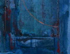 “Doors of Perception Two” paper stained in blues