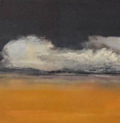 “Long Low Clouds”, swirling in oranges, white and black