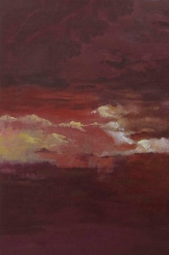 “Red Sky”, swirling clouds in reds and browns
