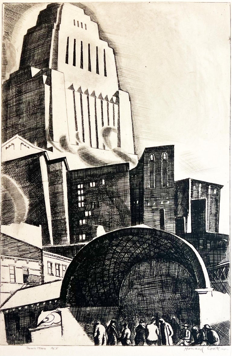 Howard Cook Howard Norton Cook - Downtown, New York For Sale at 1stDibs