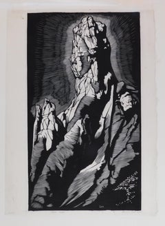 Howard Cook Original Woodblock, 1926 "Giant's Thumb"