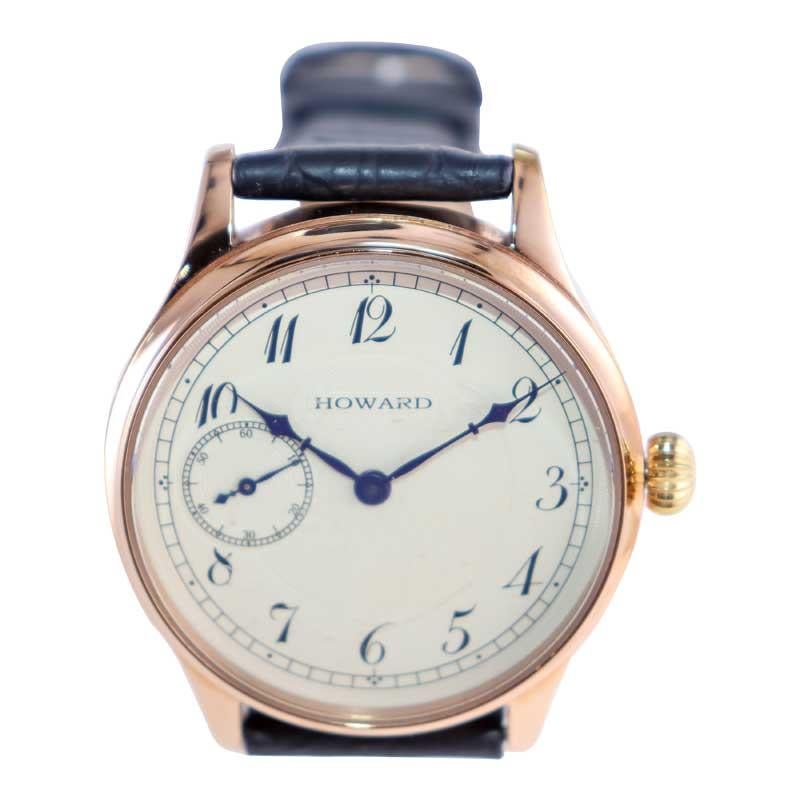 Modernist Howard Oversized Watch with Custom Case from 1925 American Geneva Seal