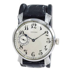 Howard Oversized Watch with Custom Steel Exhibition Back Case, 1920s