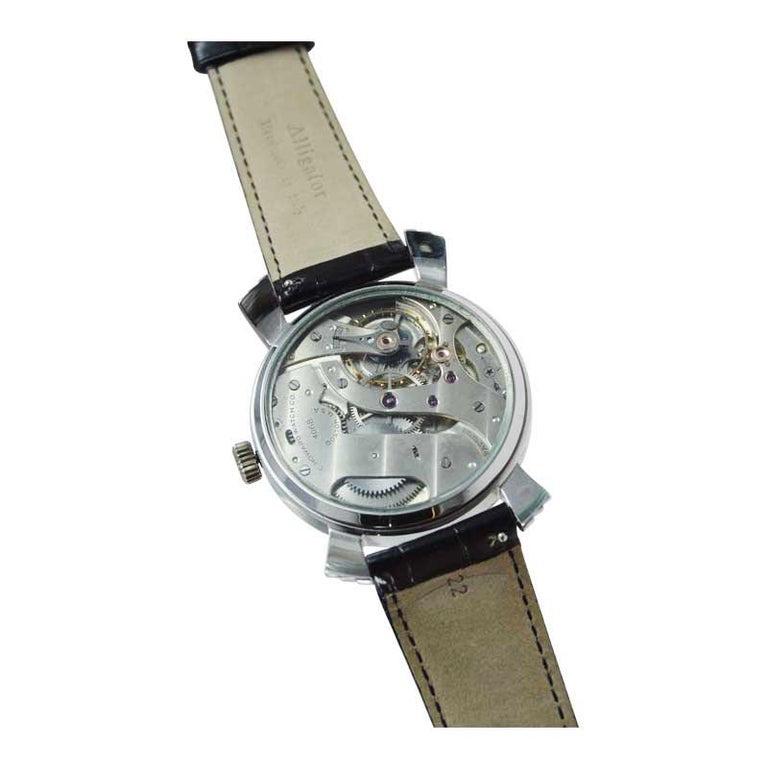 Howard Oversized Watch with Custom Steel Exhibition Back Case, 1920s For Sale 1