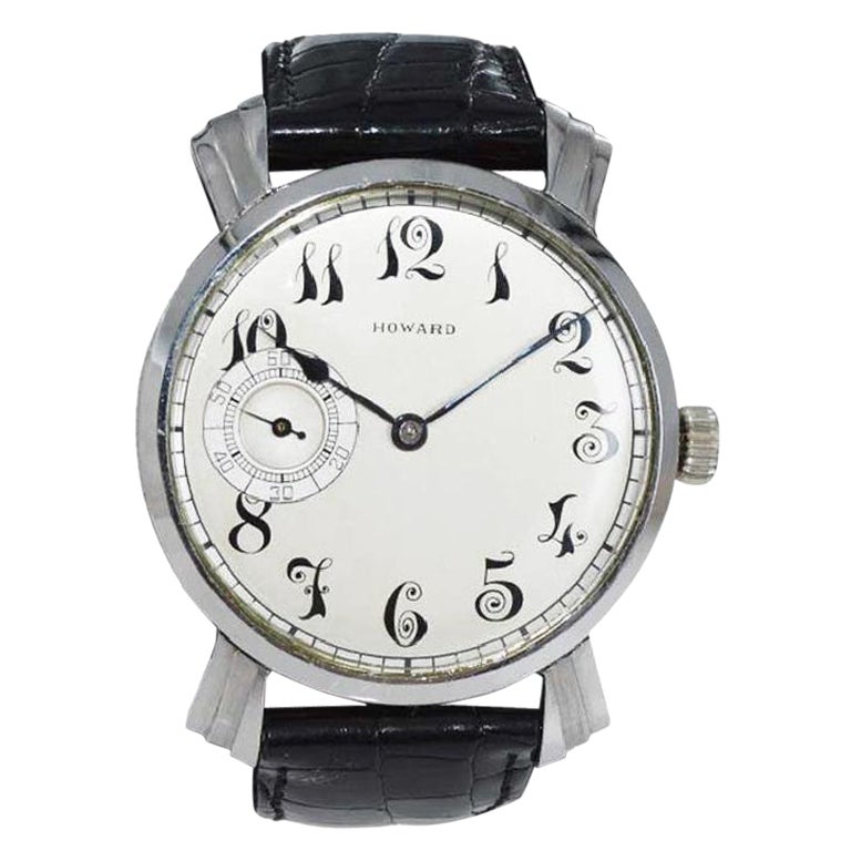 Howard Montre surdimensionnée avec boîtier en acier à dos d'exposition personnalisé, années 1920