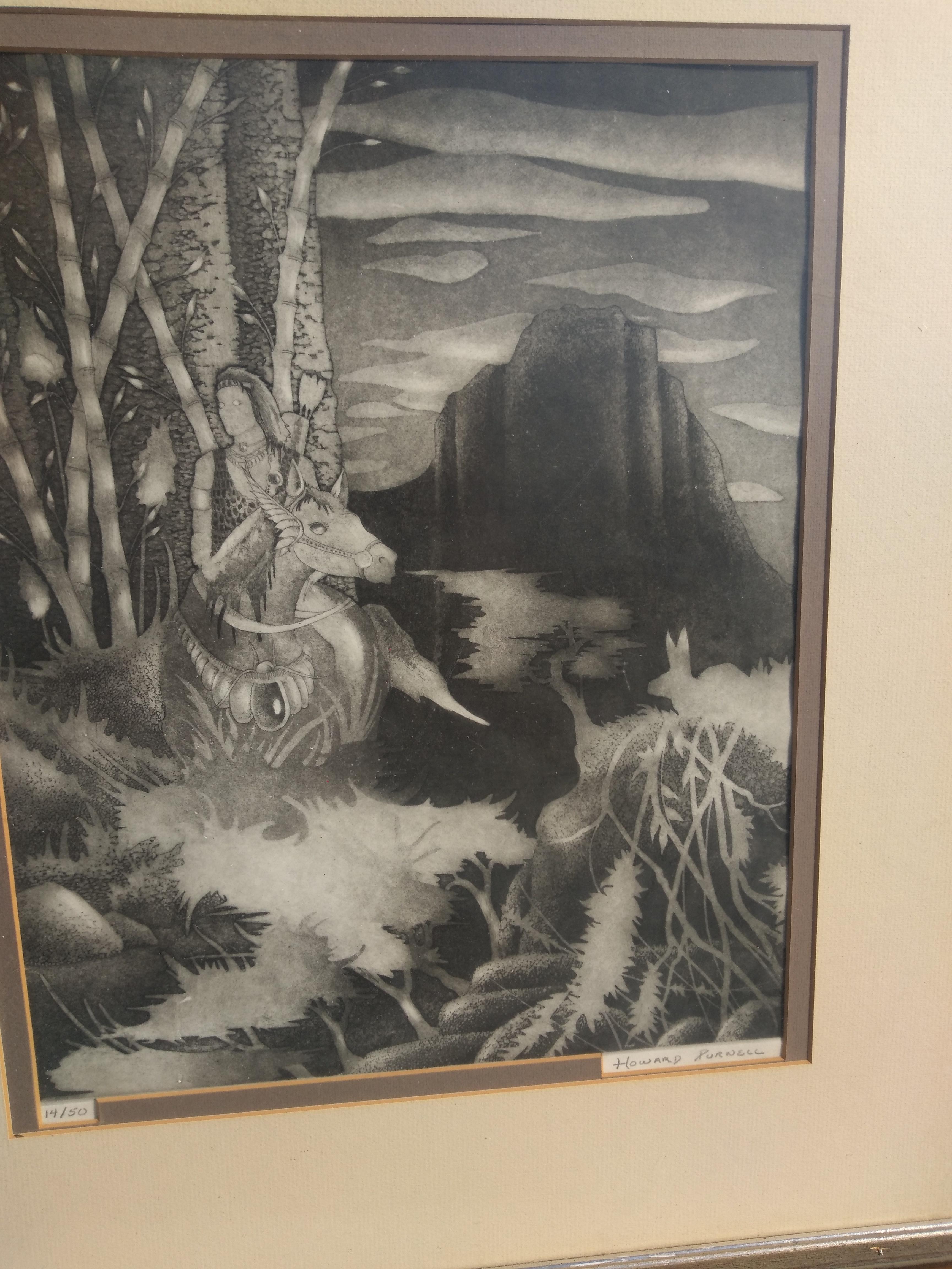 Dipinto a mano Litografia di Howard Purnell raffigurante un sentiero nella foresta 14/50 in vendita