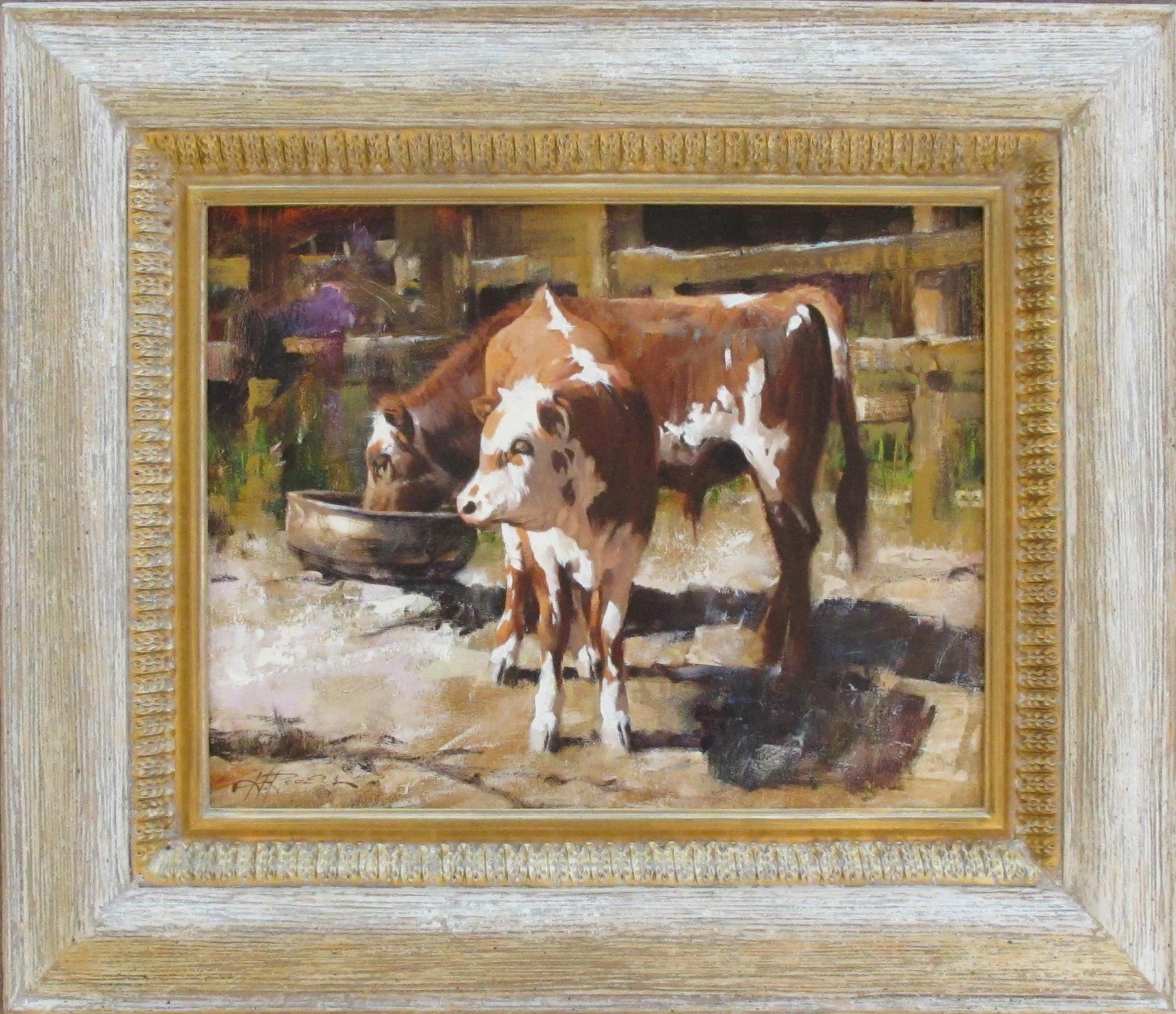 Jim's Calves - Painting by Howard Rogers