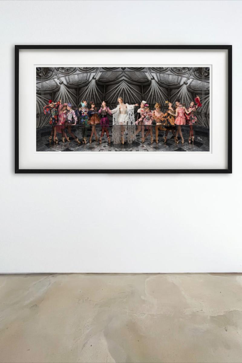 Ballerinas At The Last Supper, Fine Art Photography, 2025 - Black Figurative Photograph by Howard Schatz