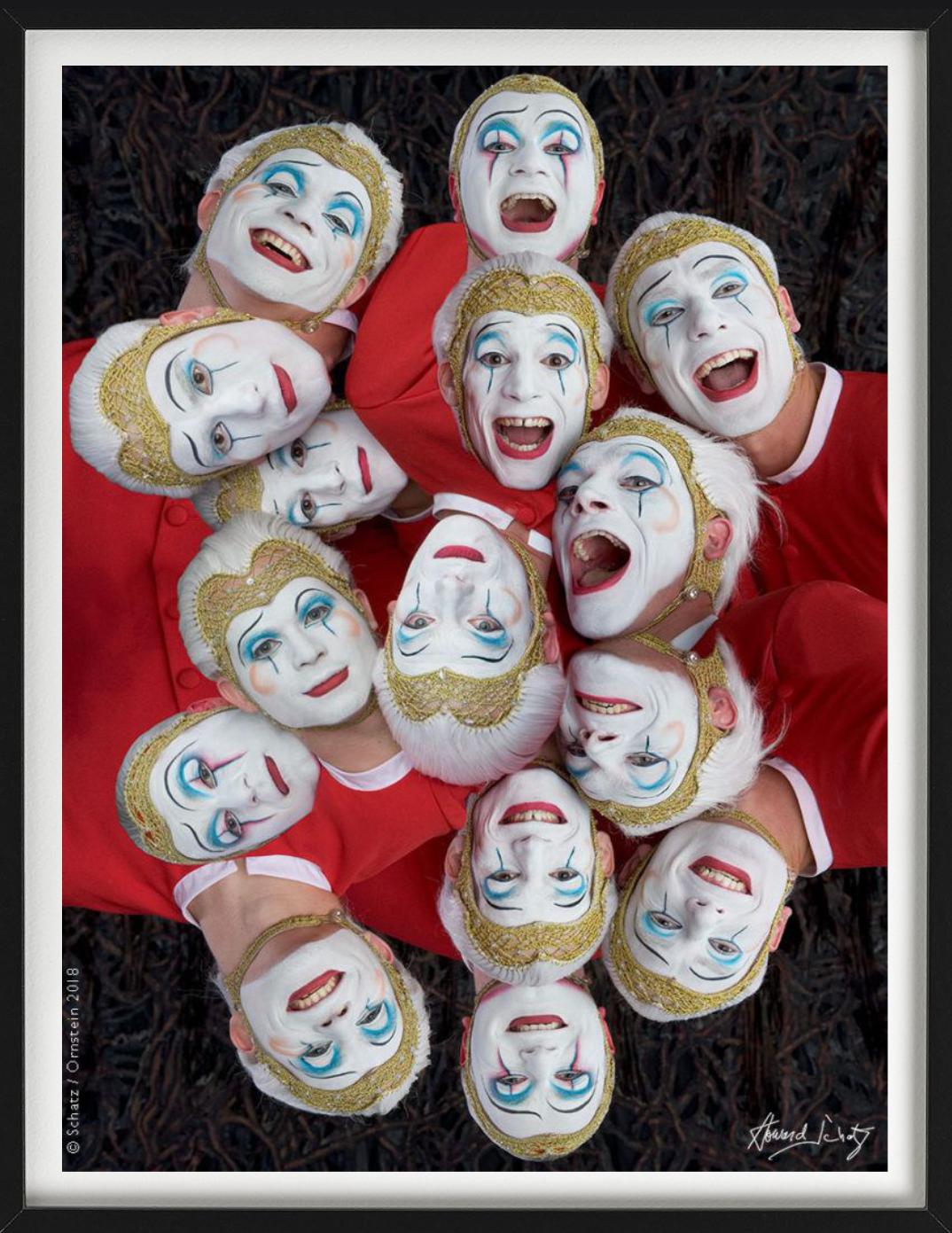 Cirque #4498 ANTHOLOGY - Group of Clown Performers, Fine Art Photography, 2018 - Brown Color Photograph by Howard Schatz