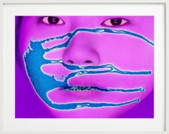 Liquid Light Study #1054 - Closeup Portrait in Neon, Fine Art Photography, 2018