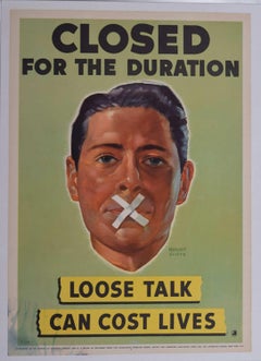 World War 2 original propaganda poster - Loose Talk Can Cost Lives