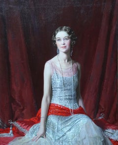 Porträt von Gwen Le Bas - Schottische 1930 Royal Academy Exhib Kunst Ölgemälde