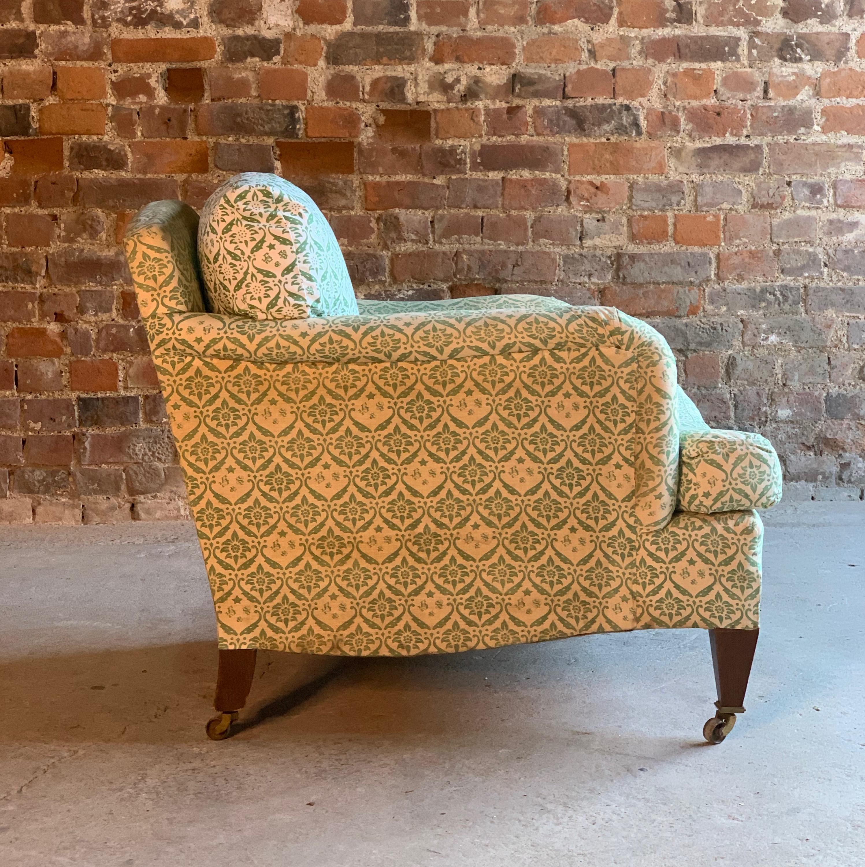 Howard & Sons Amazone Howard armchair by Lenygon & Morant, circa 1950

A wonderful small Amazone Howard armchair by Lenygon & Morant labelled to underside and stamped to rear leg Howard chairs limited, number 1583, raised on short tapered forelegs