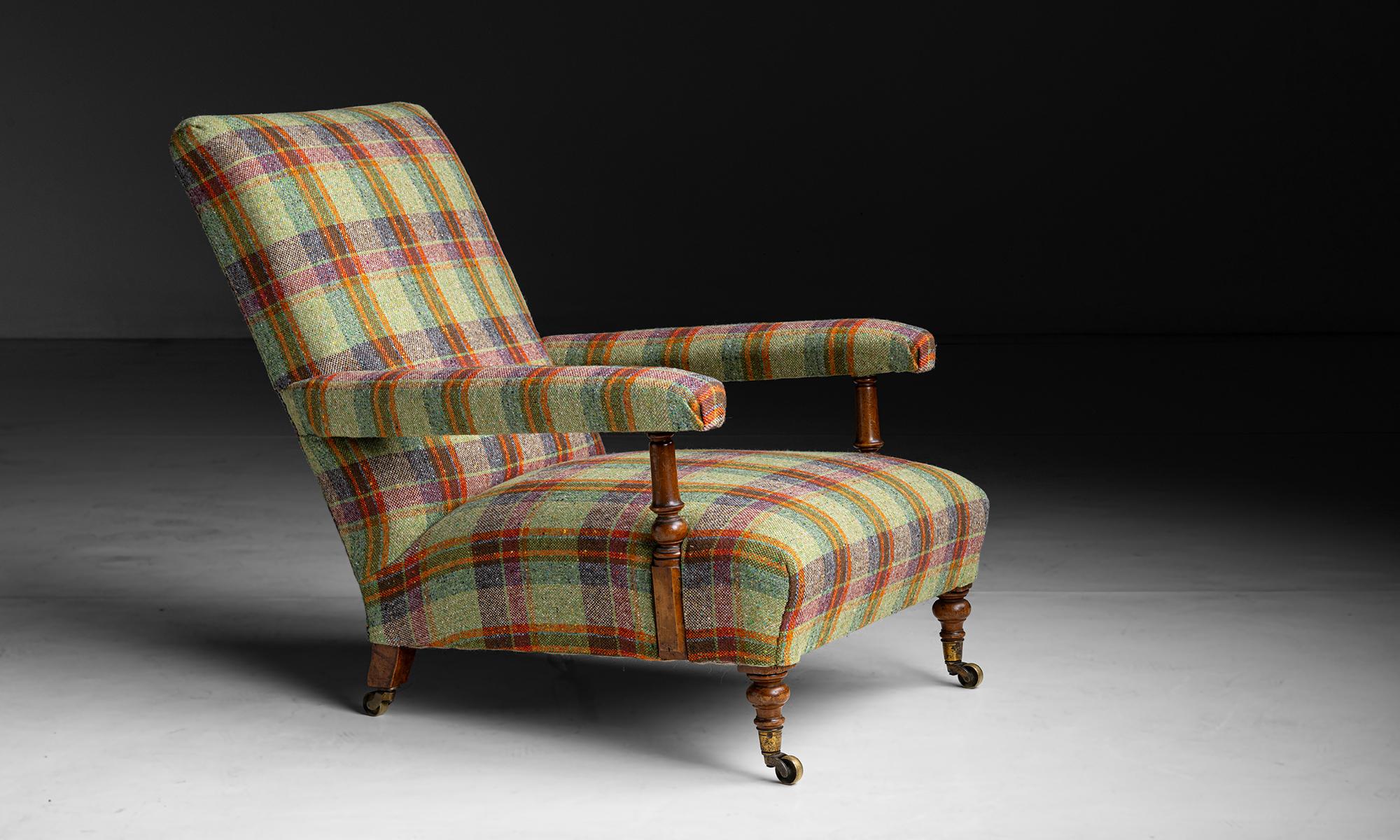 Howard & Sons Armchair in Tweed by Pierre Frey

England, 1871

Newly upholstered in Plaid Tweed by Pierre Frey, on carved antique frame with Cope castors. Stamped 1871 on the back leg.

Measures 29.5”w x 48”d x 32”h x 12”seat