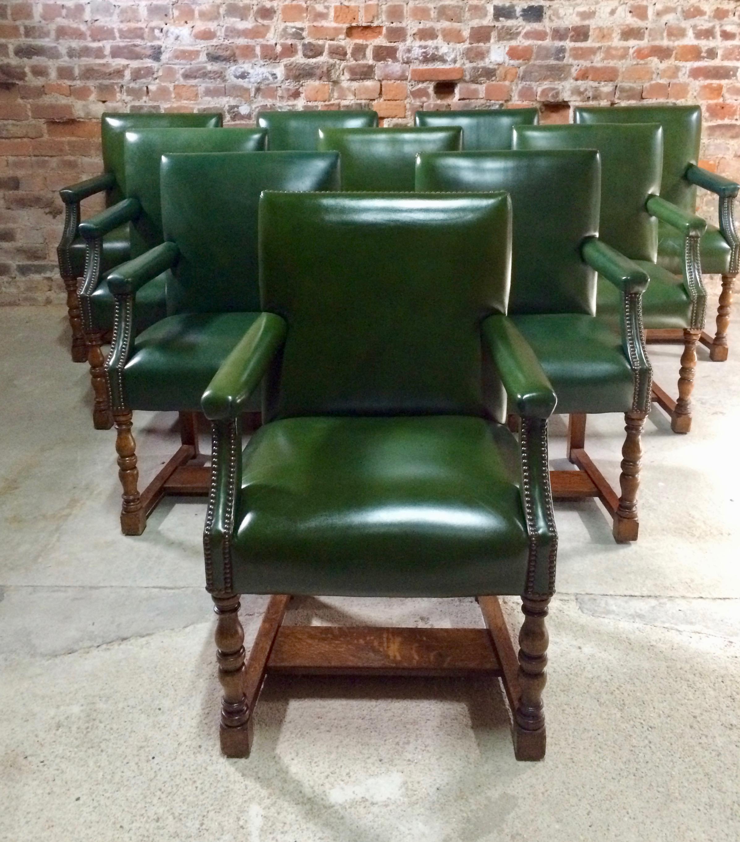 Howard & Sons Armchairs Set of Eleven Boardroom Dining Library Gainsborough 4
