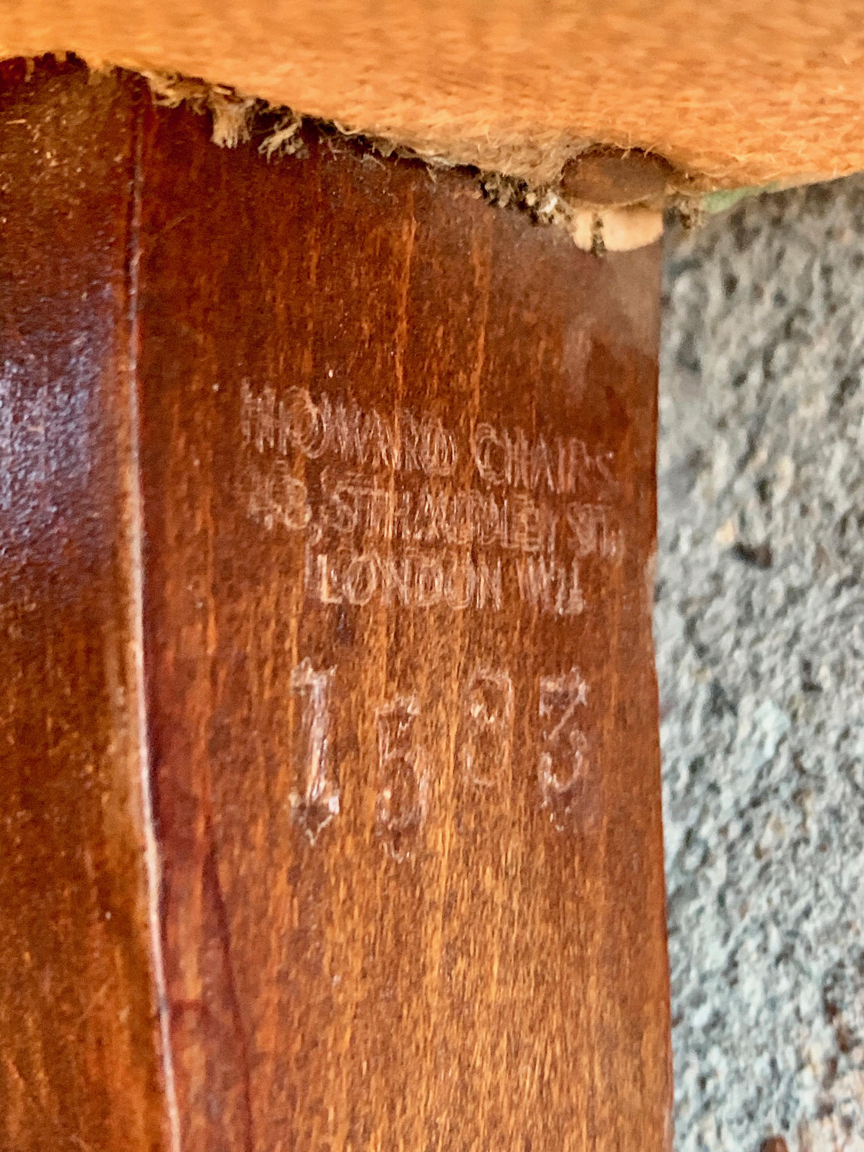 British Howard & Sons Bridgewater & Amazone Armchairs Pair of by Lenygon & Morant