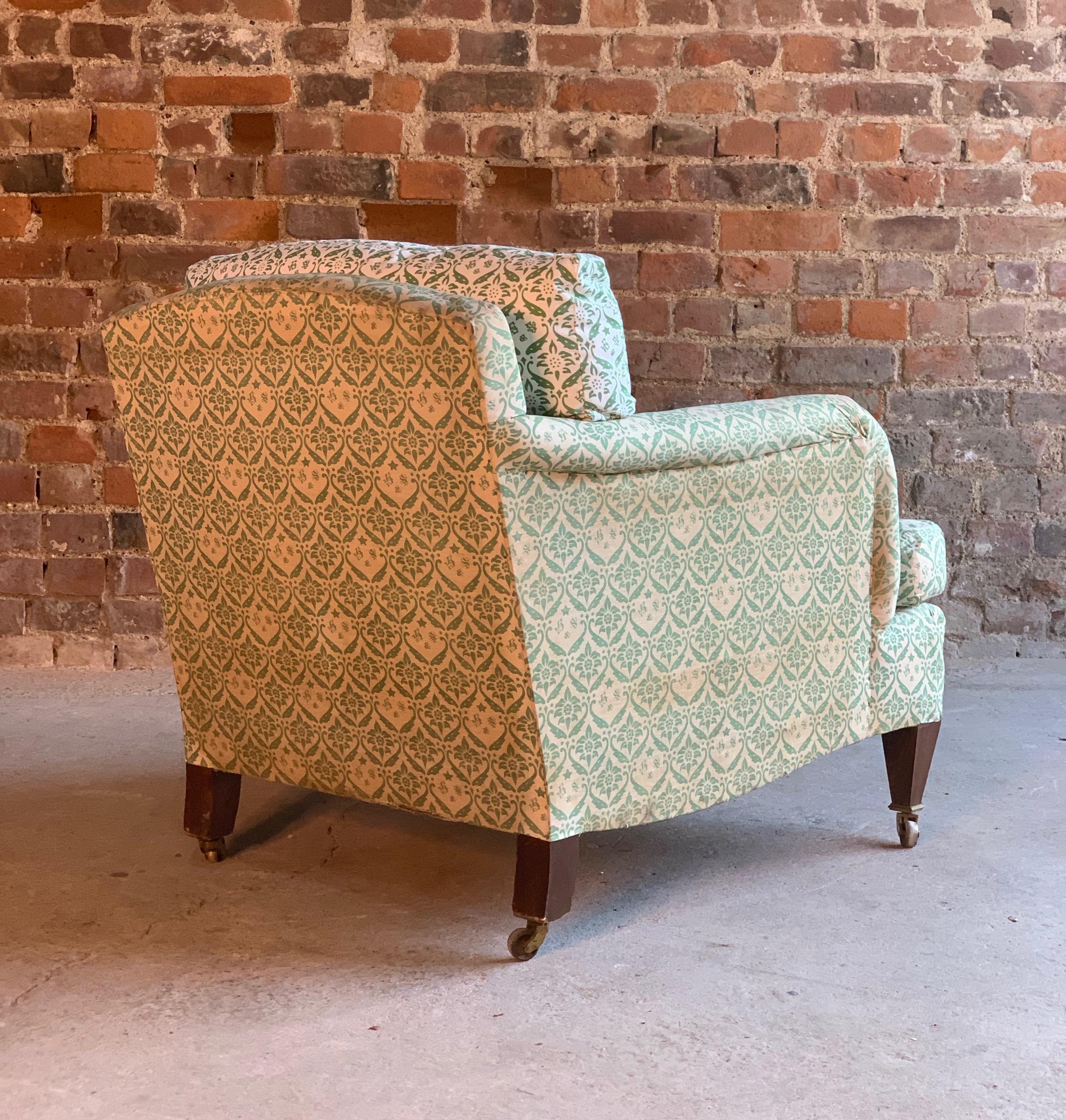 Howard & Sons Bridgewater & Amazone Armchairs Pair of by Lenygon & Morant In Distressed Condition In Longdon, Tewkesbury