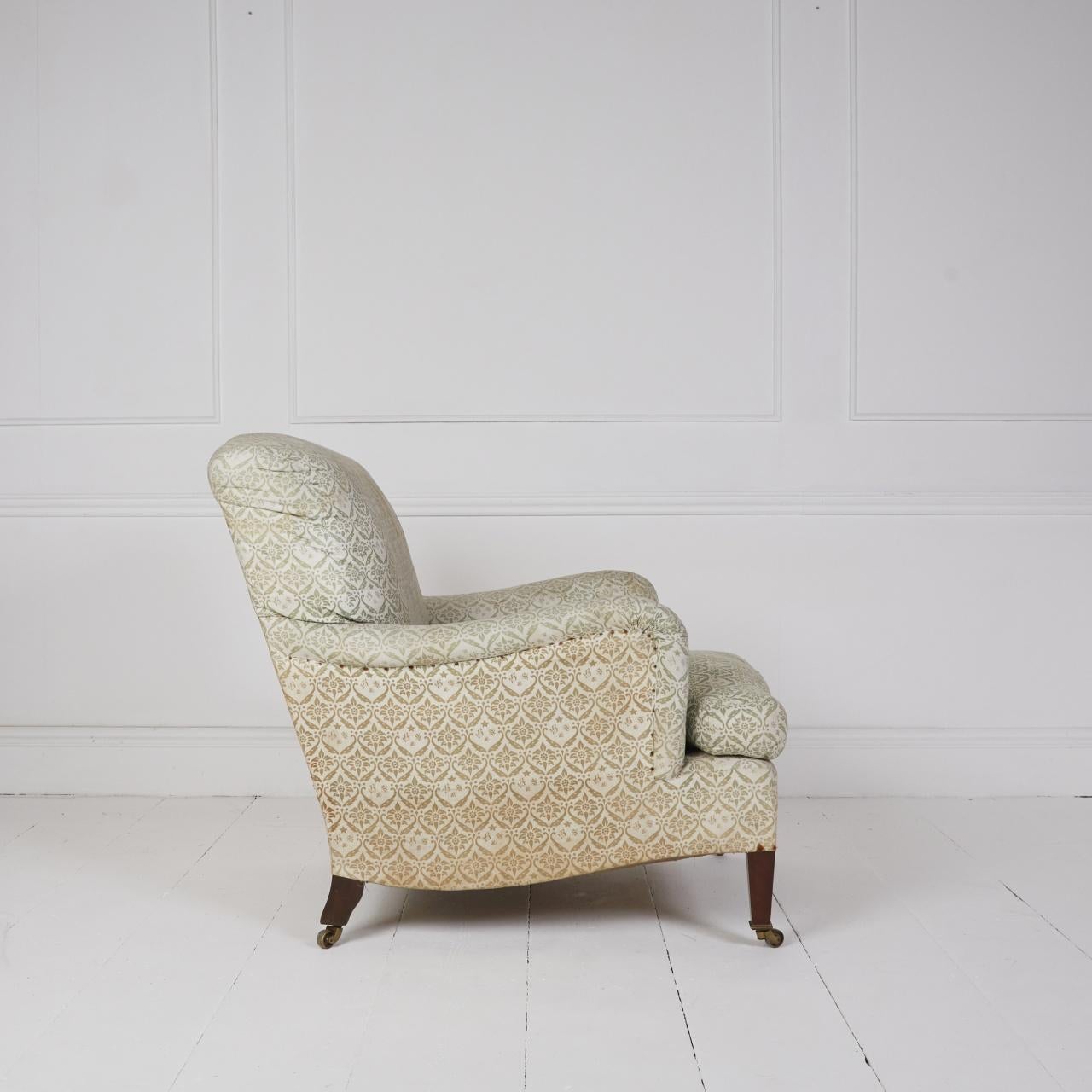 Legno massiccio Howard and Sons bridgewater poltrona da salotto antica inglese in vendita