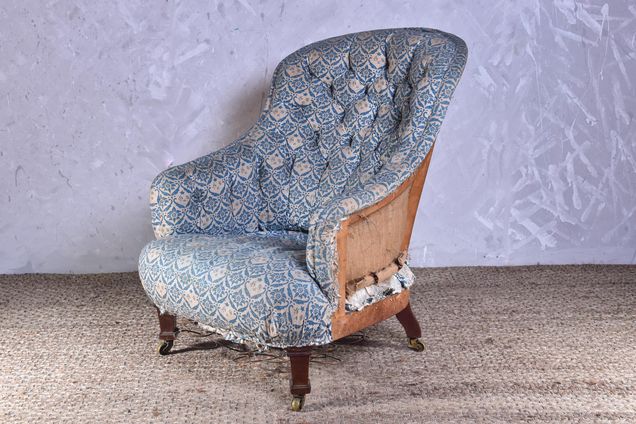 Howard & Sons Button Back Armchair For Sale 5