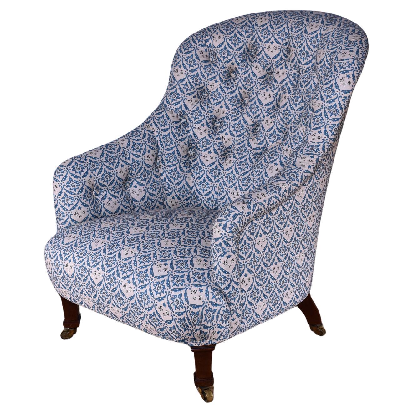Howard & Sons Button Back Armchair For Sale