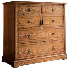 Antique Howard & Sons Canadian Pitch Pine Chest of Drawers, London, circa 1865