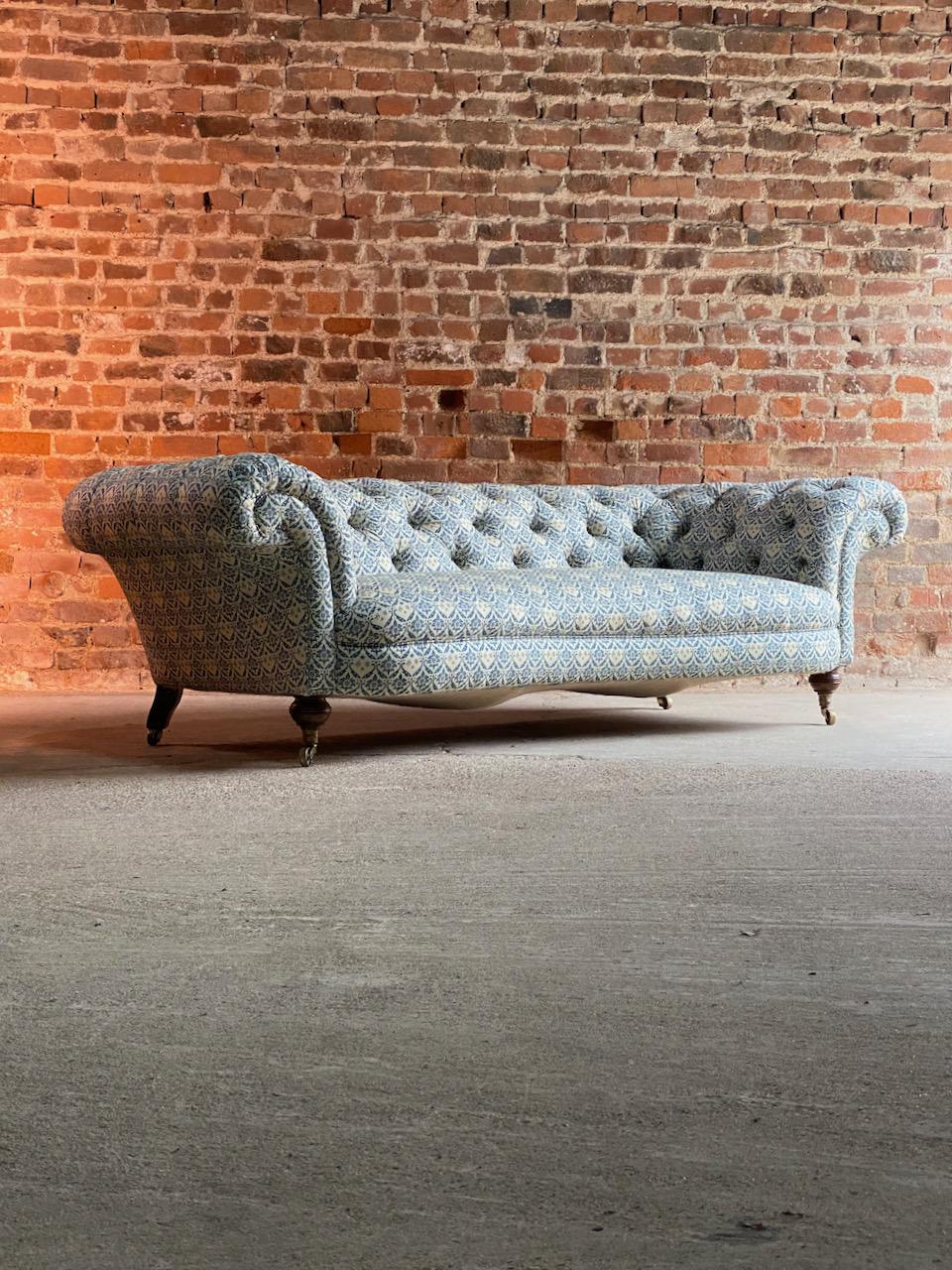 Howard & Sons chesterfield sofa, 19th century, circa 1850

Magnificent large and imposing 19th century Howard & Sons Country House Chesterfield button backed three-seat sofa England, circa 1850, serpentine fronted with exceptional size and