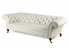 Howard & Sons Chesterfield Sofa Newly Upholstered In Howard & Sons Fabric 1880s
