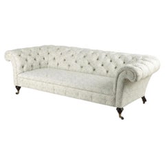 Howard & Sons Chesterfield Sofa Newly Upholstered In Howard & Sons Fabric 1880s