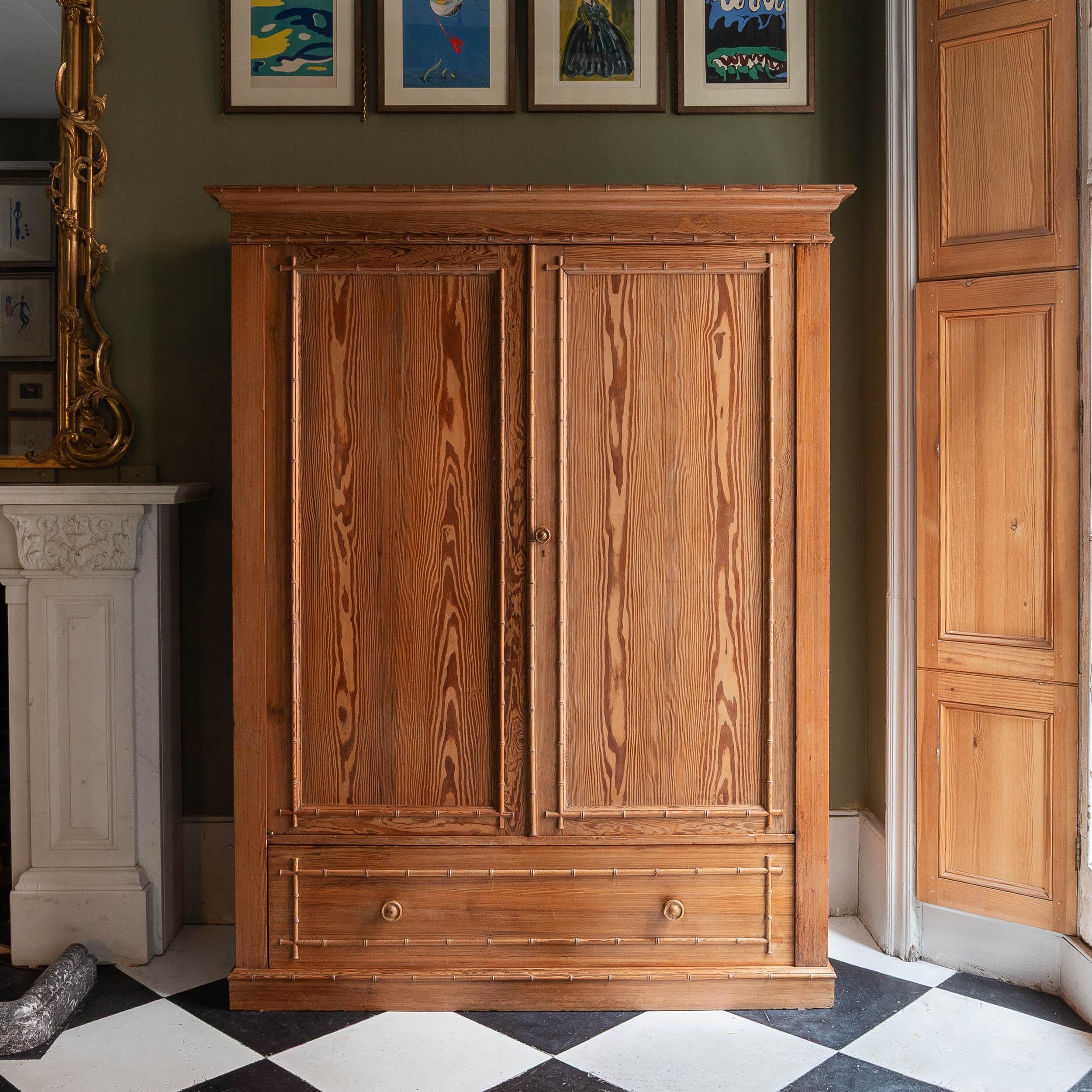 British Howard & Sons Douglas Fir Wardrobe For Sale