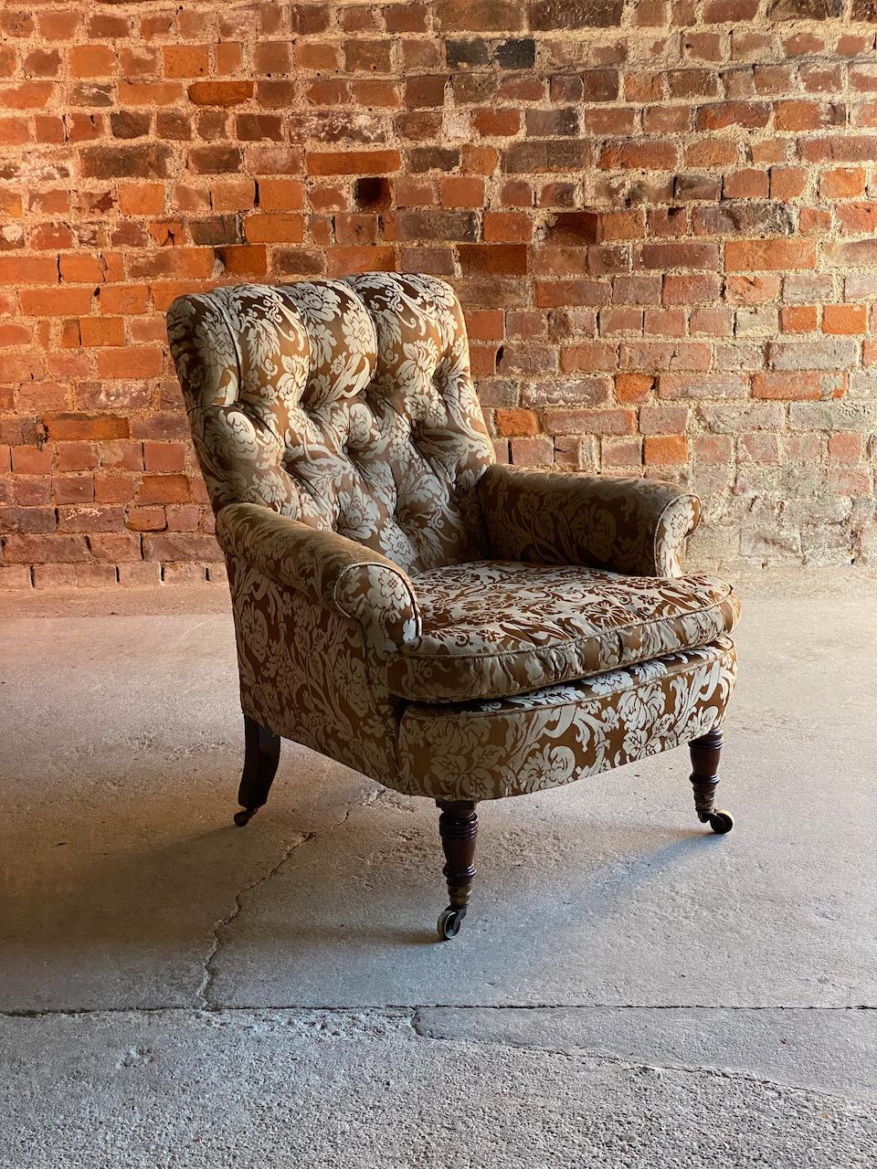 Mid-19th Century Howard & Sons ‘Easy’ Armchair, 19th Century England, Circa 1860