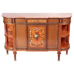 Howard & Sons Fine Inlaid Marble Top Side Cabinet Exhibition Quality
