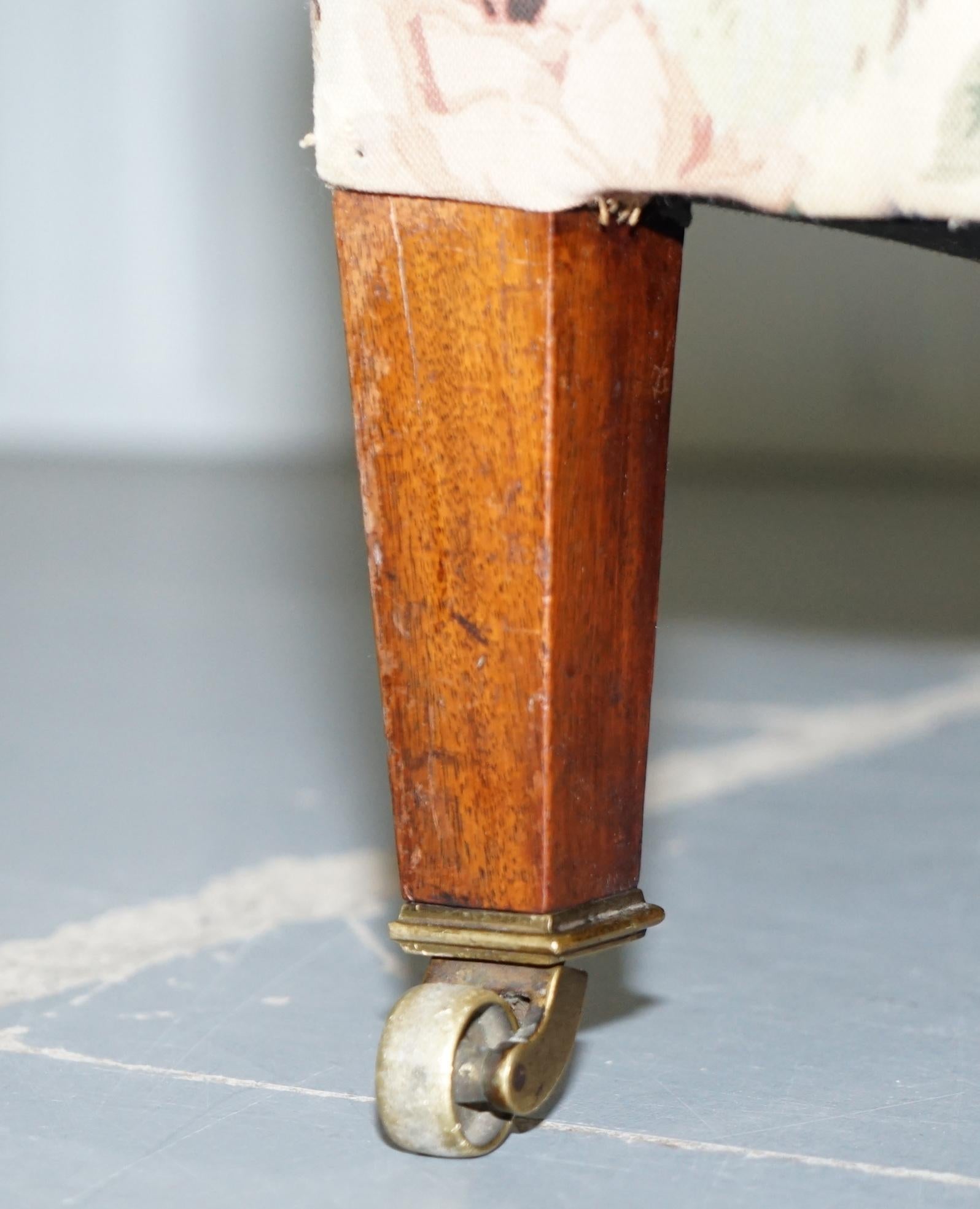 Upholstery Howard & Son's Fully Stamped Original Victorian Walnut Armchair Original Castors
