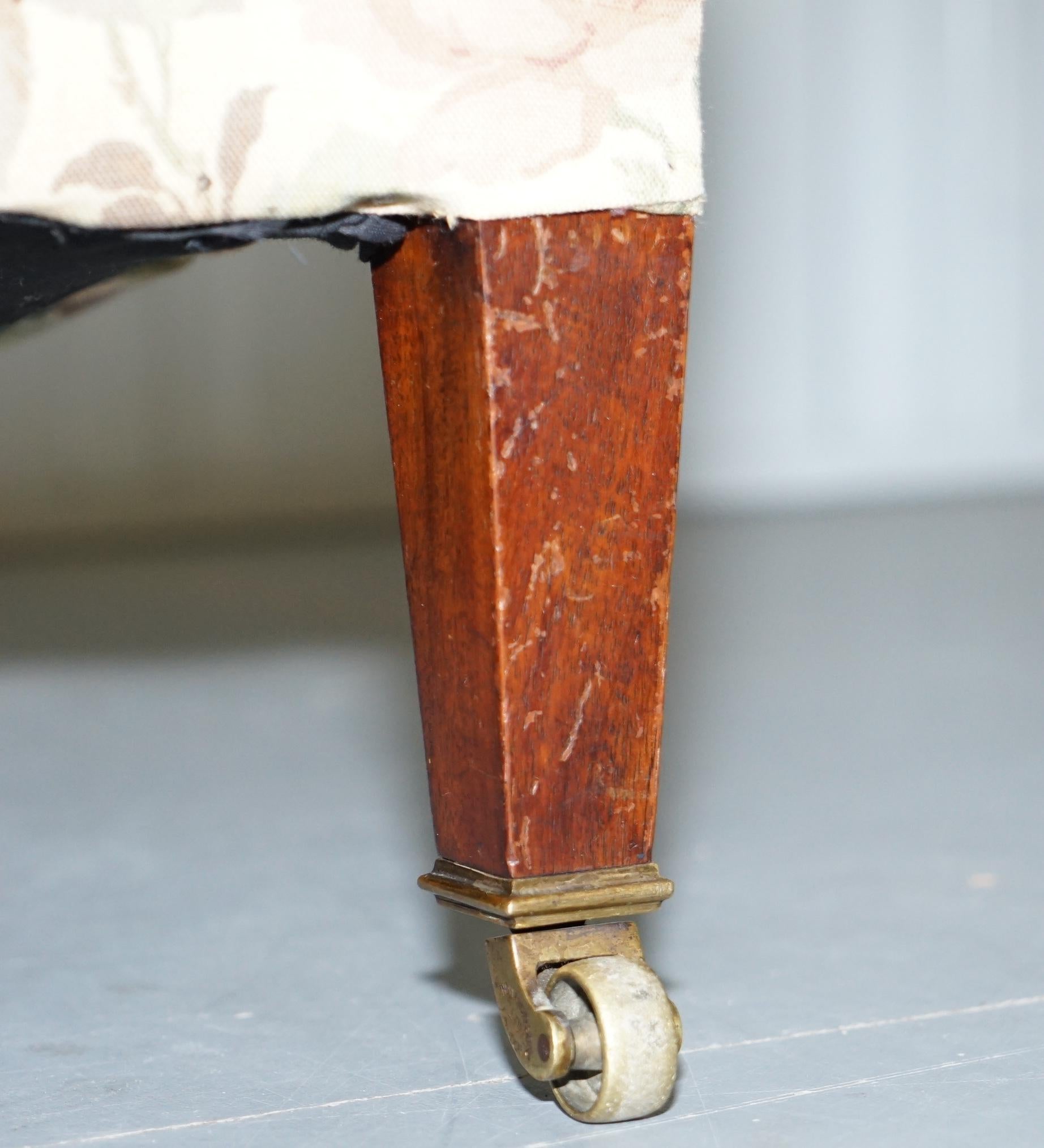 Howard & Son's Fully Stamped Original Victorian Walnut Armchair Original Castors 2