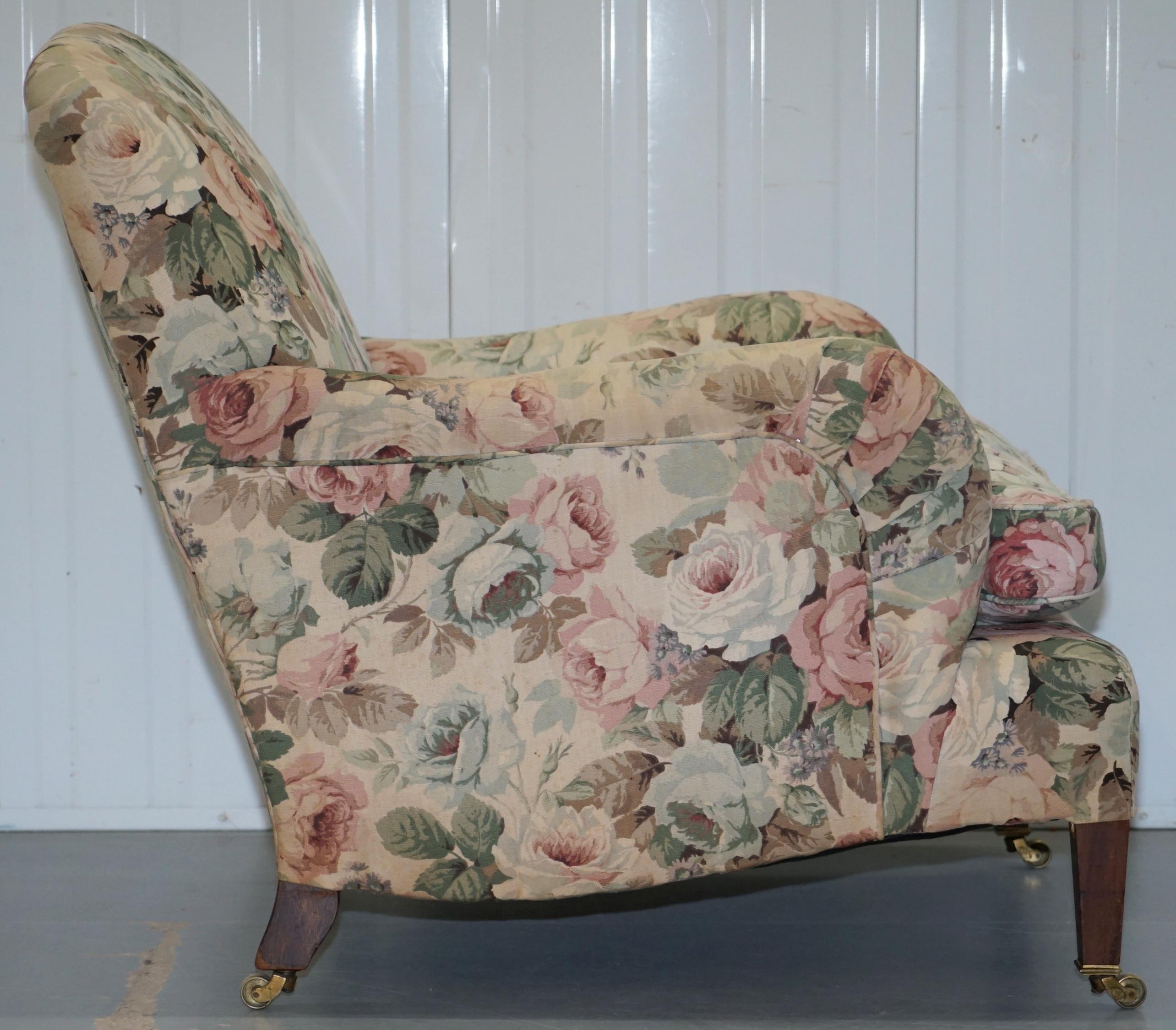 Howard & Son's Fully Stamped Original Victorian Walnut Armchair Original Castors 2