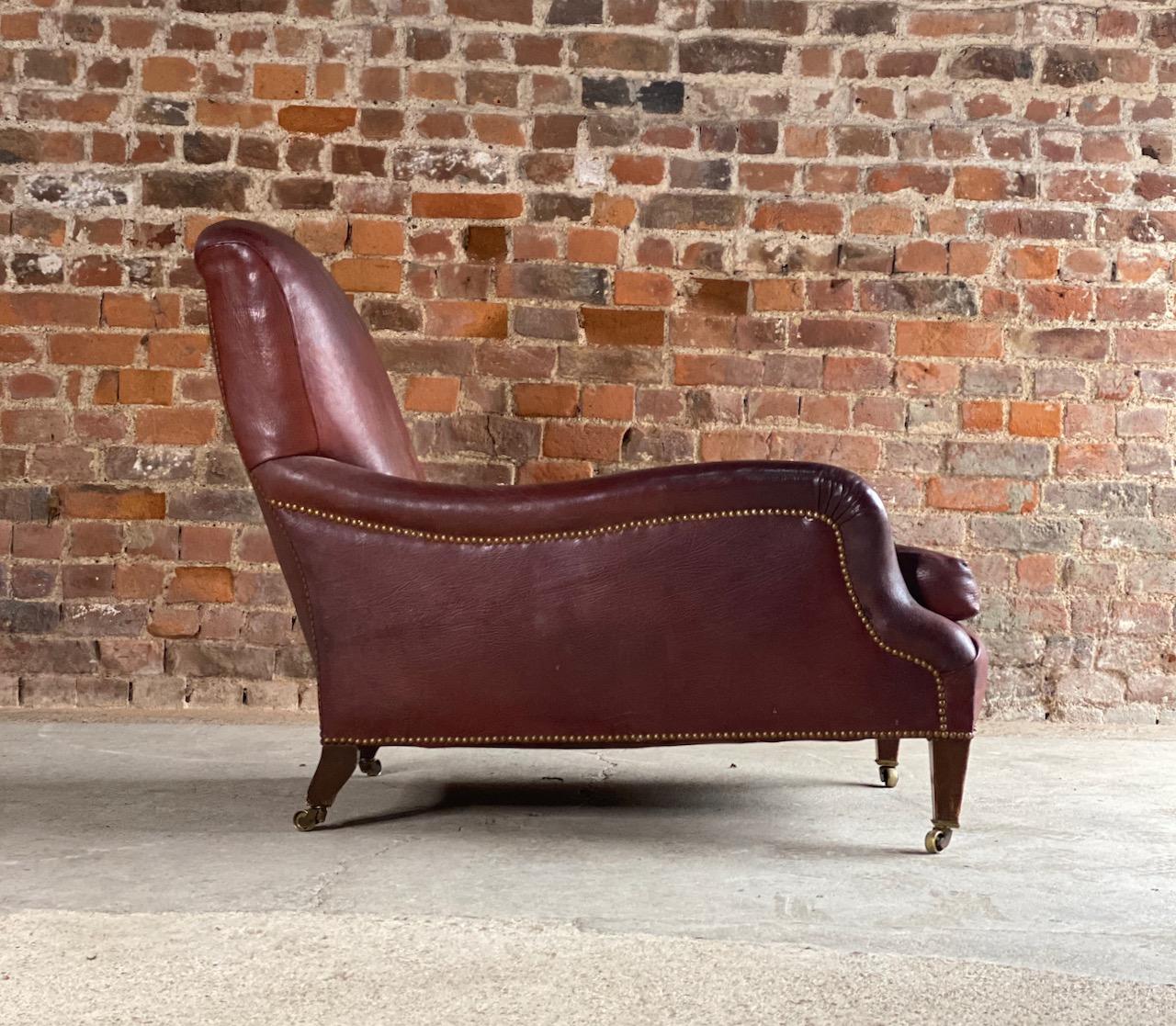 Howard & Sons Grafton armchair, 19th century, circa 1890

Magnificent 19th century library armchair, an exceptional large version of the Grafton model low easy armchair by Howard and Sons of Berners Street in London. This wonderful example Howard &