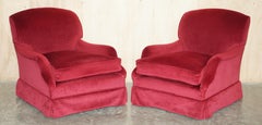 HOWARD & SON'S GRAFTON FOUR SEAT SOFA & PAiR OF ARMCHAIRS SUITE VELVET FABRIC