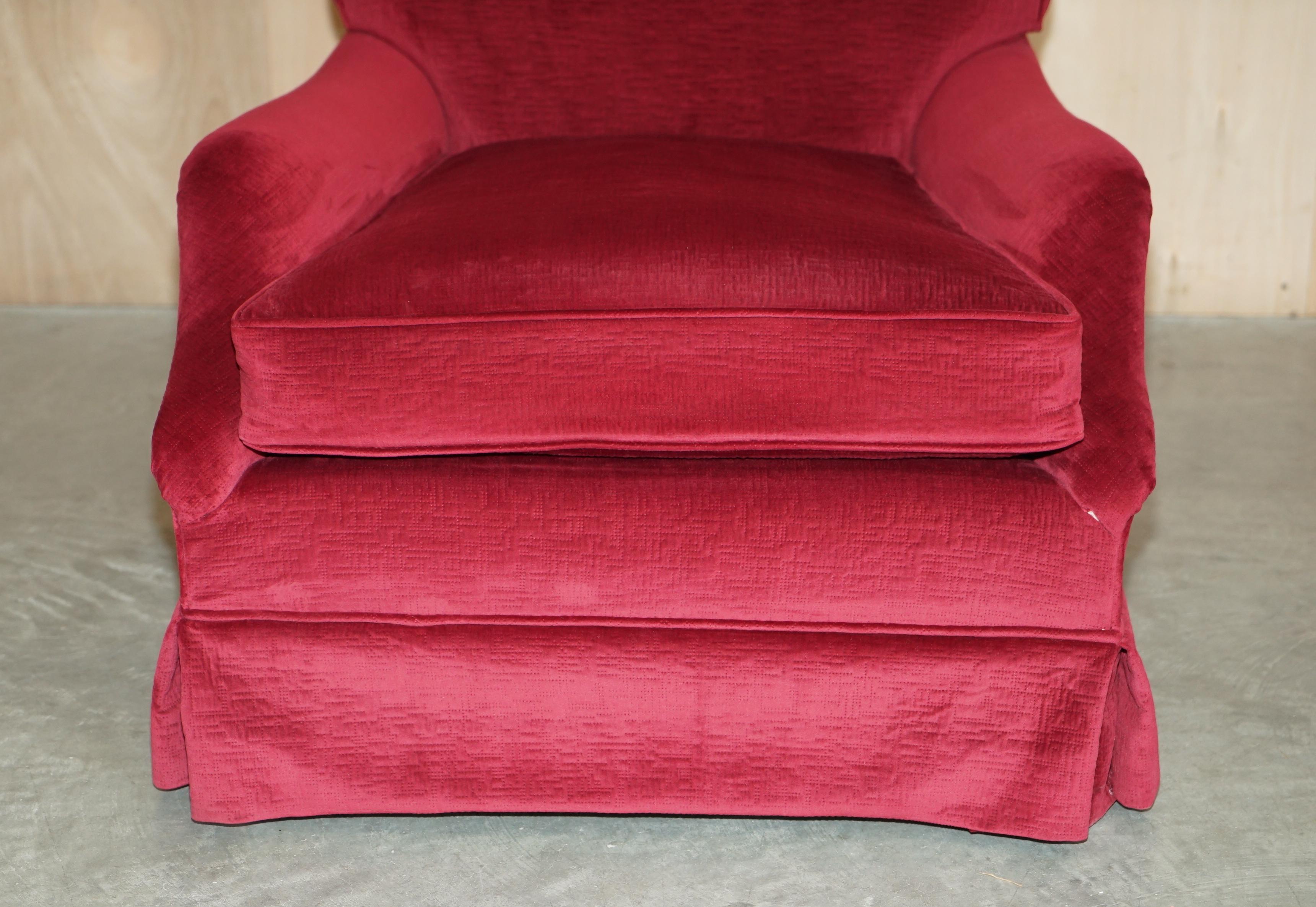 Hand-Crafted HOWARD & SON'S GRAFTON FOUR SEAT SOFA & PAiR OF ARMCHAIRS SUITE VELVET FABRIC