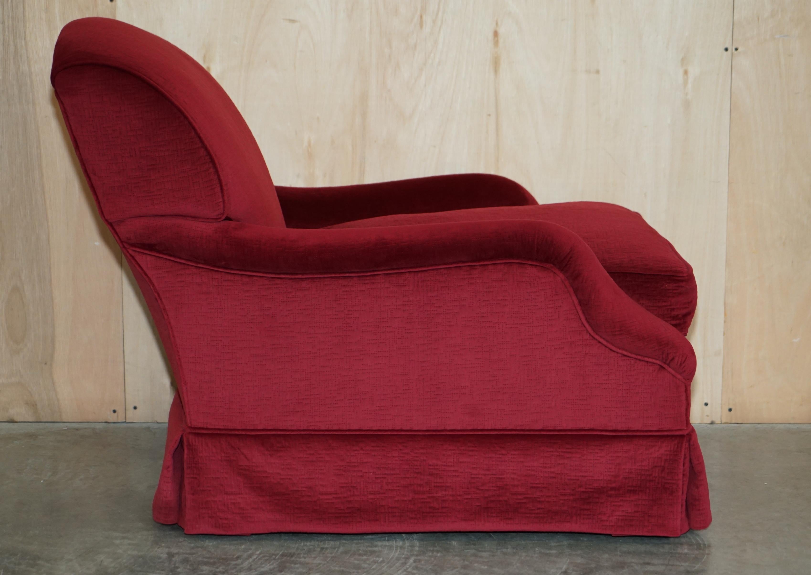 Velvet HOWARD & SON'S GRAFTON FOUR SEAT SOFA & PAiR OF ARMCHAIRS SUITE VELVET FABRIC