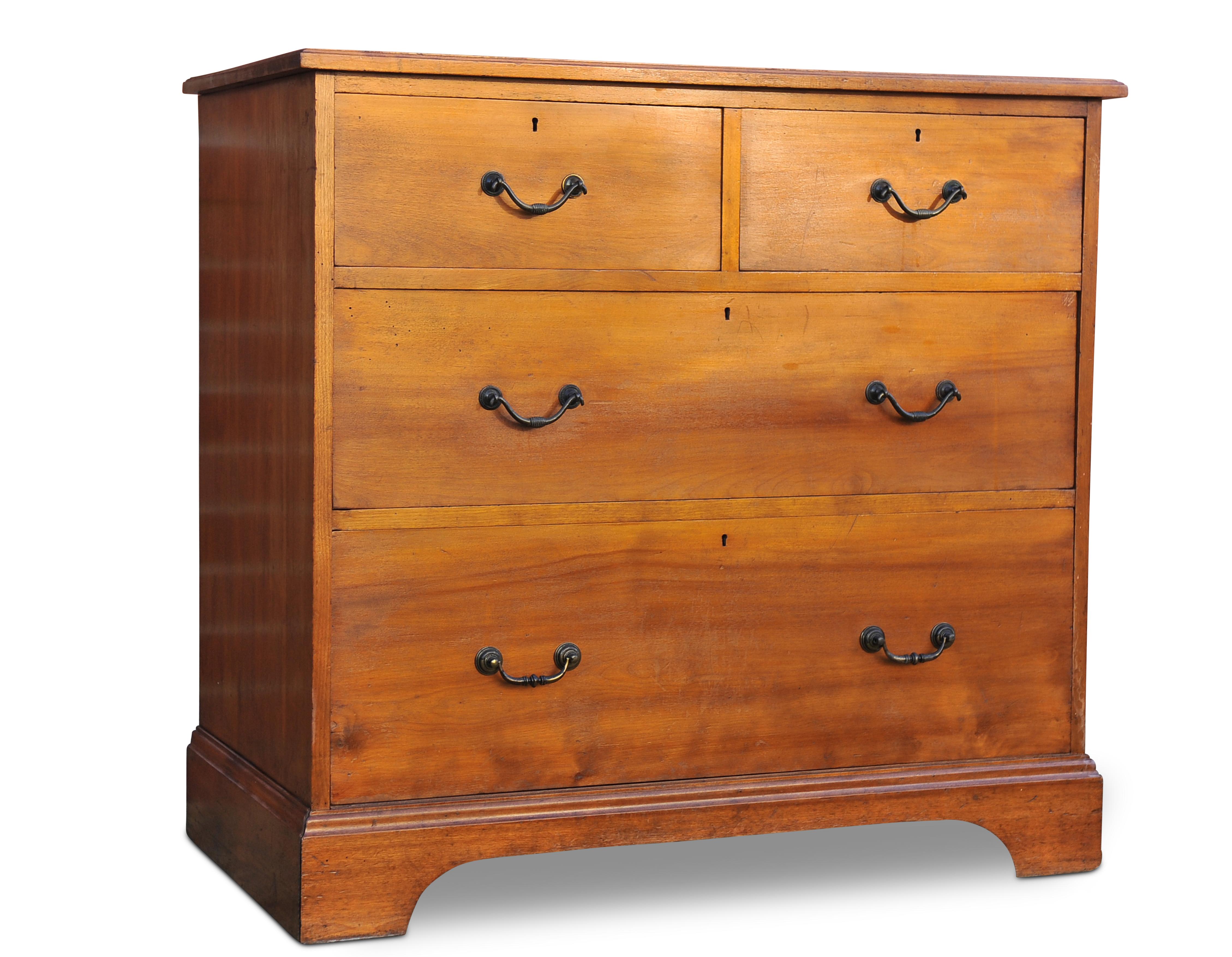 Country Howard & Sons Hand Crafted Cherrywood Dresser / Bureau With Brass Drop Handles  For Sale