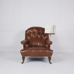 Howard & Sons leather reading armchair