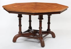 Howard & Sons Achteckiger Eichenholz-Parketttisch mit Platte, London, um 1880