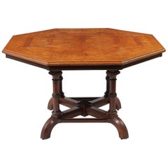 Howard & Sons Octagonal Oak Parquetry Top Centre Table, London, circa 1880