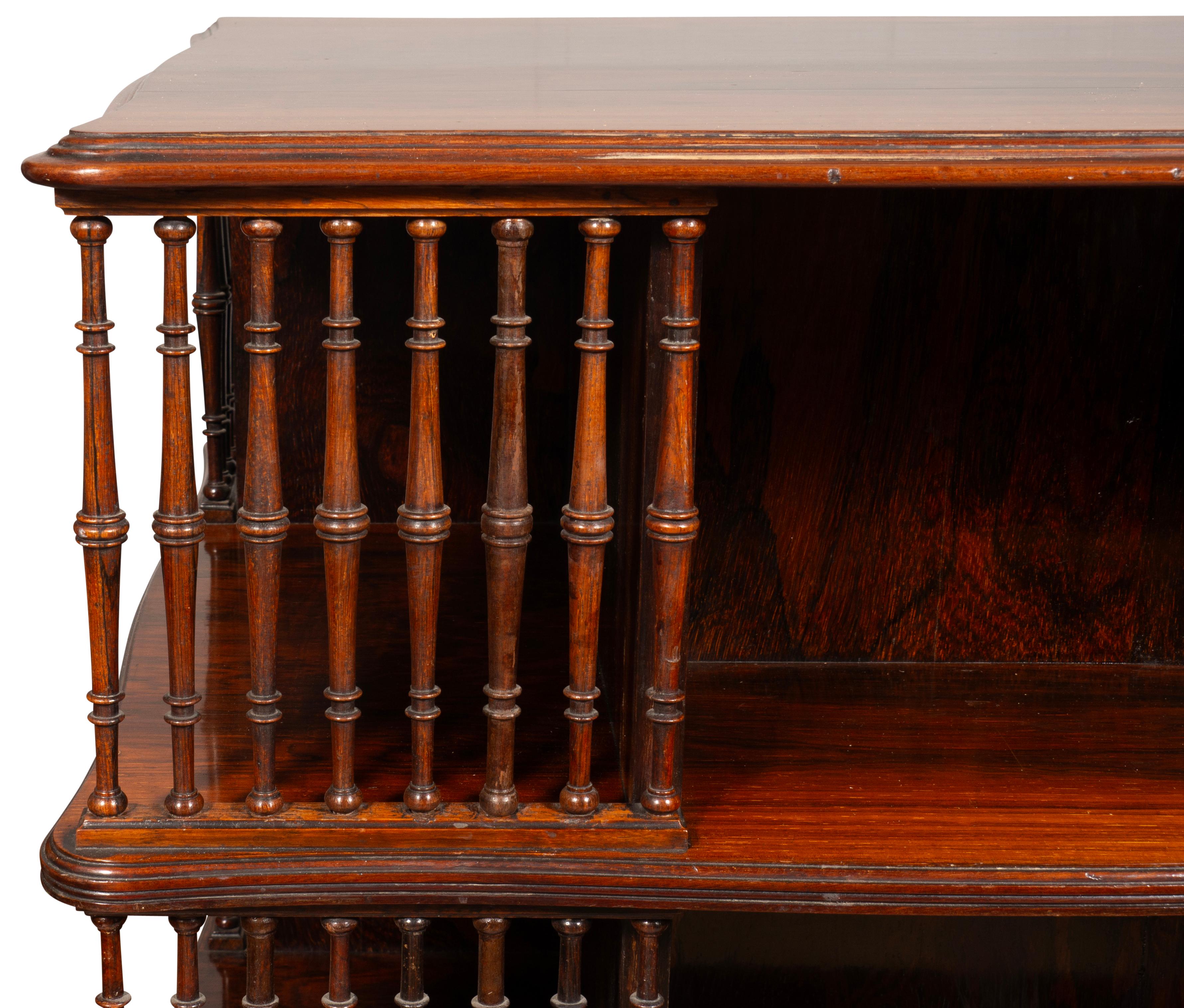 Howard & Sons Table de bibliothèque tournante en bois de rose en vente 4