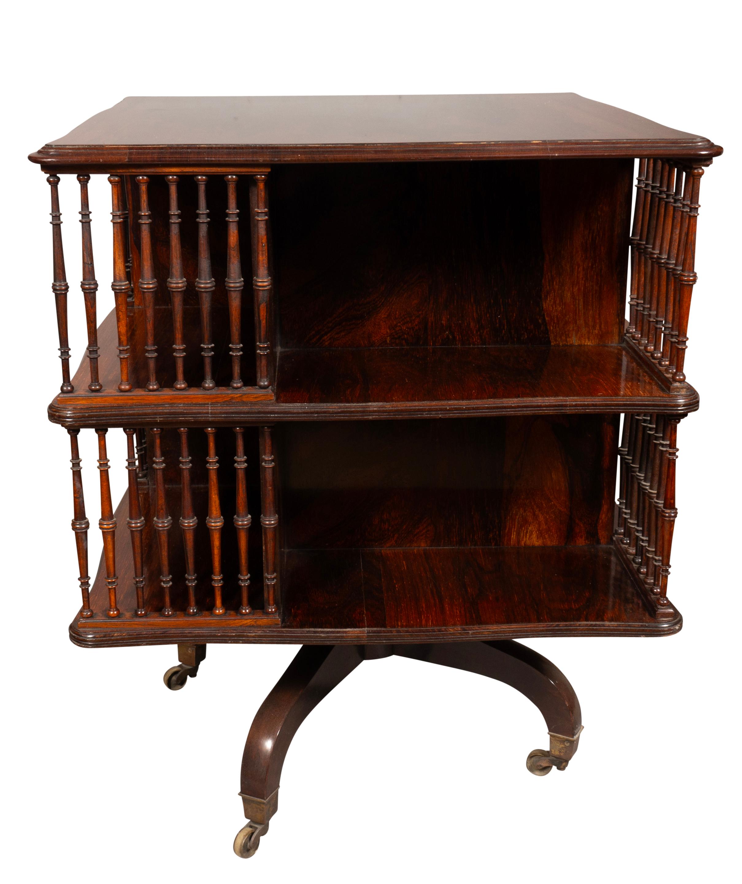 Howard & Sons Rosewood Revolving Bookstand Table For Sale 1