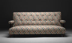 Howard & Sons Sofa in Patterned Linen Blend, England, circa 1890