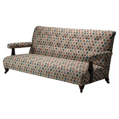 Howard & Sons Sofa in Patterned Linen Blend, England, circa 1890