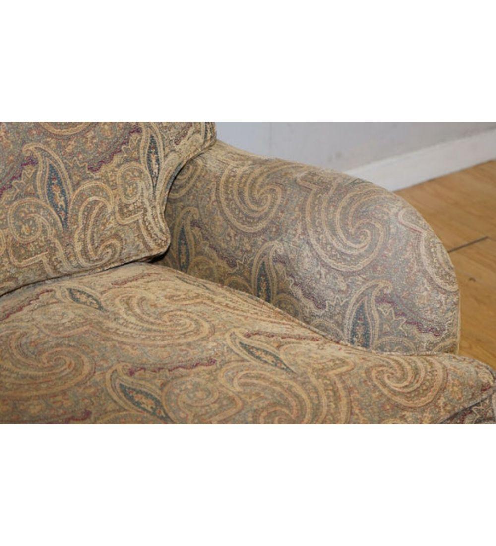 Hand-Crafted Howard & Sons Style Mulberry Designer Sofa Rare Made in Feather Filled For Sale
