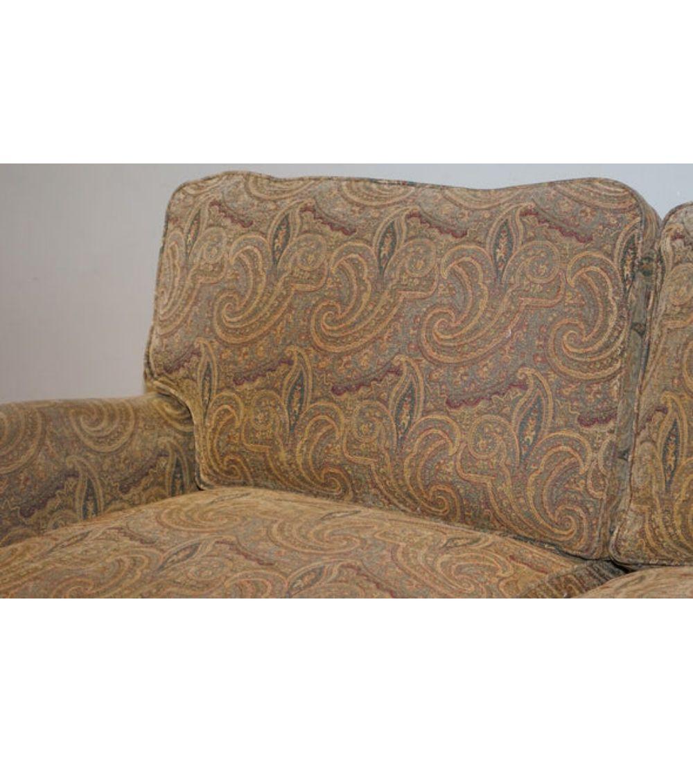 20th Century Howard & Sons Style Mulberry Designer Sofa Rare Made in Feather Filled For Sale