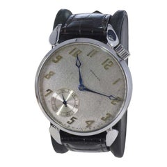 Howard Stainless Steel Art Deco Exhibition Back Watch, circa 1920's